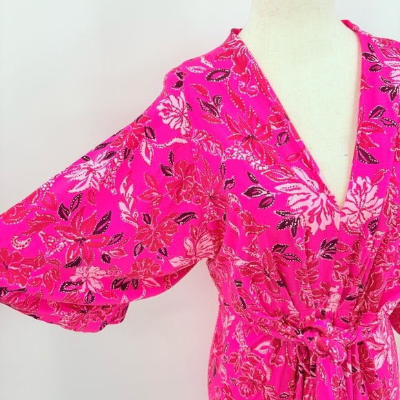 Lilly Pulitzer Wisteria Elbow Sleeve V-Neck Pink Mini Dress Size 10 - Picture 8 of 12